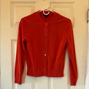 JCrew Red Cardigan Sweater Size M